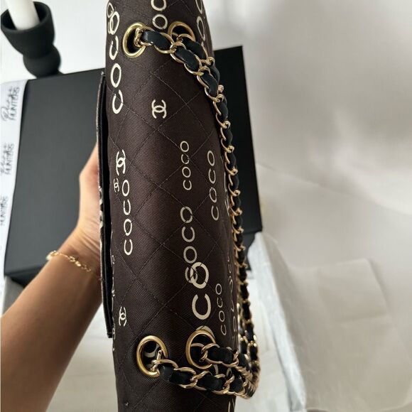 Chanel vintage classic double flap coco print black - Picture 10 of 16